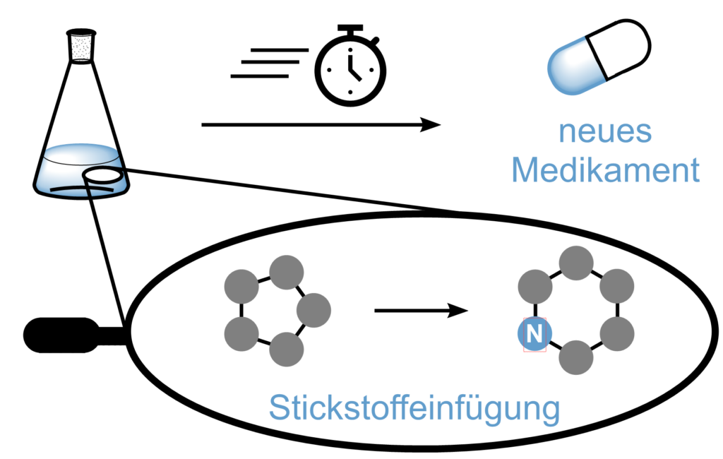 Durch die Stickstoffeinfügung zu einem späten Zeitpunkt soll das Projekt NINSERT neue Wege zu Medikamenten finden. (Abb./©: Johannes Wahl)