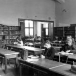 Seminarraum in der Bibliothek auf dem Gutenberg Campus, 1948 (Foto/©: Hanns Tschira / Tschiraphot, Guido Pelzer)